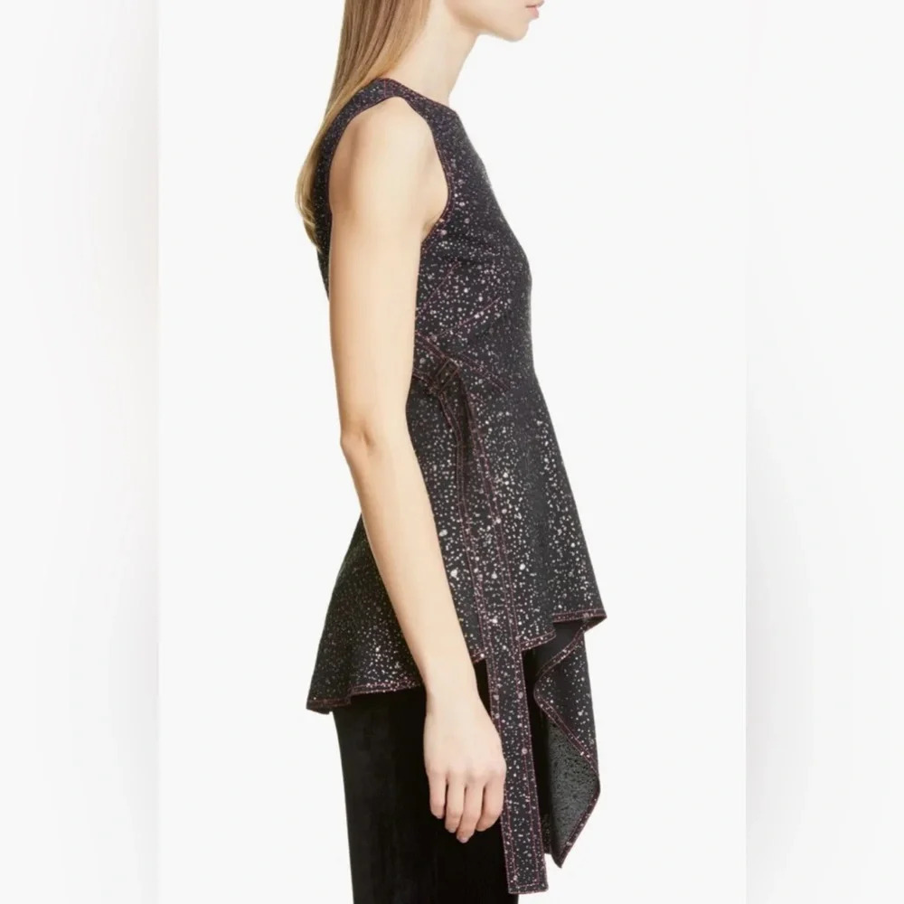 SIES MARJAN Genevieve asymmetric glittered crepe top - Picture 4 of 13